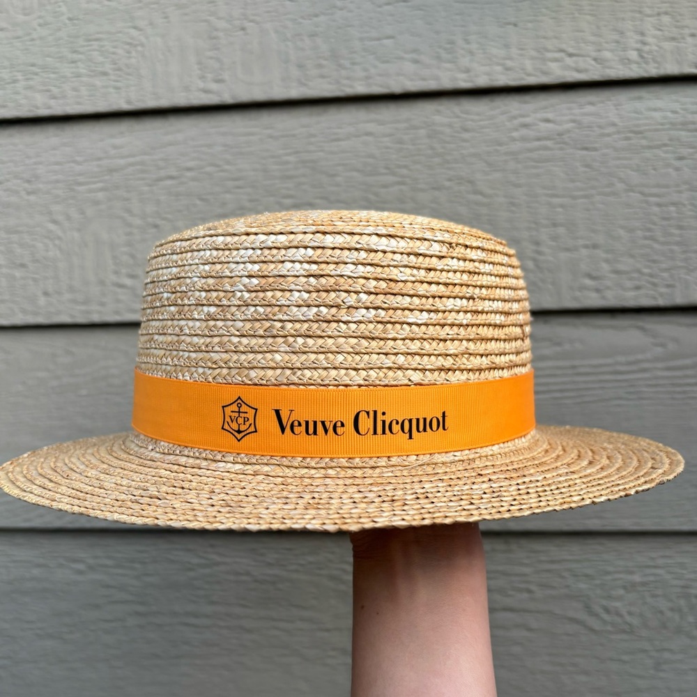 Straw Boater Hat in Signature Orange Band